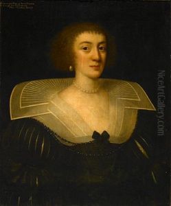 A Portrait Of A Lady With A Lace Collar by Cornelis Jonson Van Ceulen