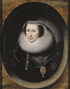 Portrait Of Sarah Harington, Lady Edmondes In A Black Dress And Ruff
