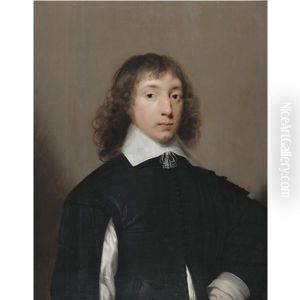 Portrait Of Sir John Heath (1614-1691) by Cornelis Jonson Van Ceulen