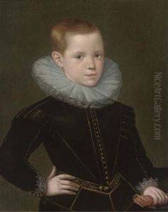 Portrait Of Thomas Oxenden In A Black Doublet And White Ruff by Cornelis Jonson Van Ceulen