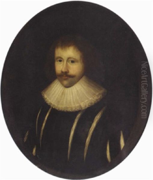 Portrait Of William Domville Of Lymme Hall, Cheshire, In A Slashed Black Coat And White Ruff - view 1