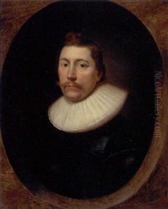 Portrait Of A Gentleman In A Black Silk Doublet And White Ruff