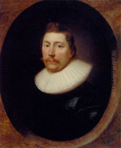 Portrait Of A Gentelman, In A Black Silk Doublet And Ruff