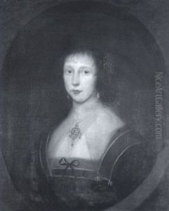 Portrait Of Margaretta Uxor Jacobi Oxinden De Den by Cornelis Jonson Van Ceulen