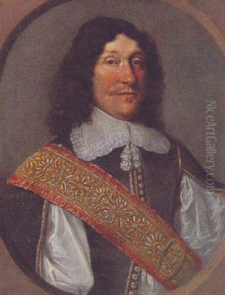 Portrait Of A Gentleman In A Grey Doublet With Slashed Sleeves And Lace Collar - view 1