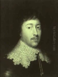 Portrait Of A Gentleman In Armor And A Lace Collar by Cornelis Jonson Van Ceulen