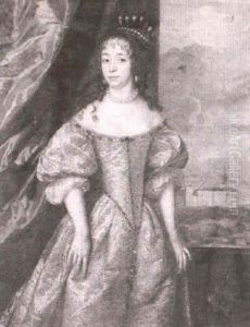 Portrait Of Queen Christina Of Sweden by Cornelis Jonson Van Ceulen