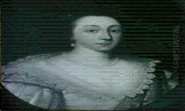 Portrait Of A Lady, Bust Length, Wearing A Yellow Dress With A Red Sash - view 1