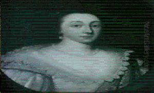 Portrait Of A Lady, Bust Length, Wearing A Yellow Dress With A Red Sash