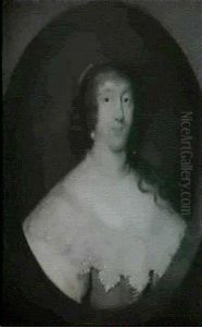 Portraet Af En Adelsdame Med Stor Kniplingskrave Og Perlekaede Portraet Af En Adelsdame Med Stor Kniplingskrave Og Perlekaede