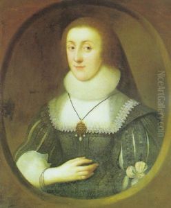 Portrait Of A Lady, Half Length, In A Slasched              Black Dress With A Lace Collor And Ruff