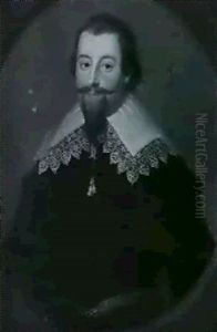 Portrait Of A Bearded Man, Half Length, In Black Dress And Lace Colar by Cornelis Jonson Van Ceulen