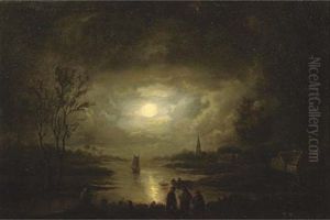 Fishing By Moonlight by Jan Lodewijk Jonxis