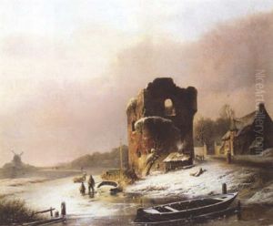 The Frozen River by Pieter Hendrik Lodewijk Jonxis