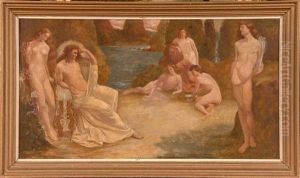 Les Baigneurs Au Bord De L'eau by Eugene Joors