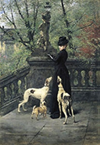 Femme Elegante Avec Ses Chiens - view 1