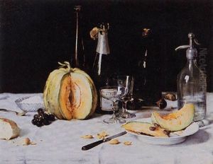 Still Life Of Fruit And Champagne by Eugene Joors