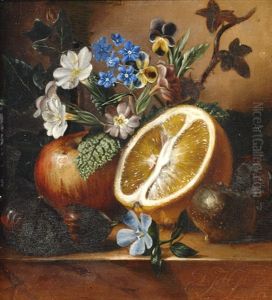 Still Life With Flowers And Fruit by Dirk Jan Hendrik Joosten