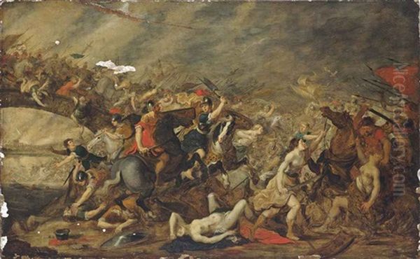 The Battle Of The Amazons by Hans Jordaens III