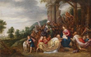 Die Anbetung Der Konige by Hans Jordaens III