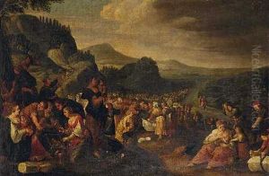 Der Zug Der Israeliten Durch Das Rote Meer by Hans Jordaens III