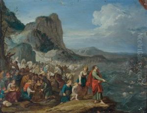 Moise Et Le Passage De La Mer Rouge by Hans Jordaens III