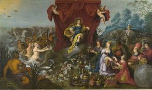 Le Monde Rendant Hommage A Apollon by Hans Jordaens III