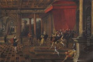 David Spielt Vor Saul by Hans Jordaens III