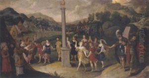 The Israelites Worshipping The Golden Calf by Hans Jordaens III