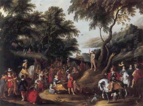 Saint John The Baptist Preaching In The Wilderness, The Flight Into Egypt Beyond - view 1