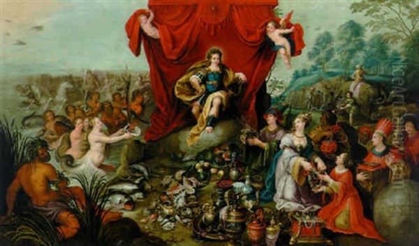 Apollo Enthroned, Presented With The Gifts Of The Continents And Oceans - view 1