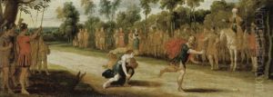 The Race Of Atalanta And Hippomones by Hans Jordaens III