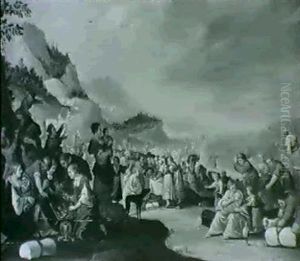 Der Zug Der Israeliten Durch Das                            Rote Meer by Hans Jordaens III