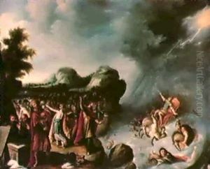 Der Zug Der Israeliten Durch Das                            Rote Meer by Hans Jordaens III