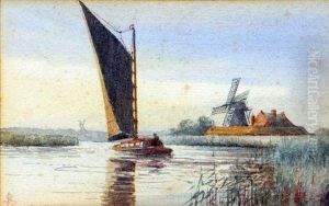 Marsh Farm And Mill, Near Tunstall, River Bure by Stephen John Batchelder