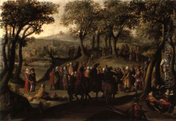 Waldlandschaft Mit Der Predigt Johannes Des Taufers - view 1