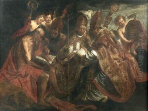 Les Quatre Peres Latins De L'eglise by Jacob Jordaens