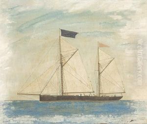 Twin Masted Ship by Frederick Stone Batcheller