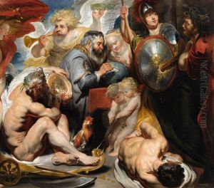 Allegory Of The Sciences: Minerva And Chronos Protecting The Sciences Against Envy And Ignorance by Jacob Jordaens