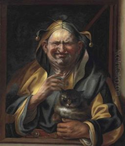 A Jester With A Cat by Jacob Jordaens