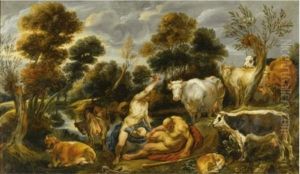 Mercury, Argus, And Io by Jacob Jordaens