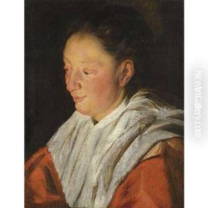 Portrait Of The Artist's Wife, Catharina Van Noort, Head And Shoulders by Jacob Jordaens