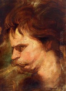 Kopfstudie Eines Blasenden Bauern Oder Satyrs