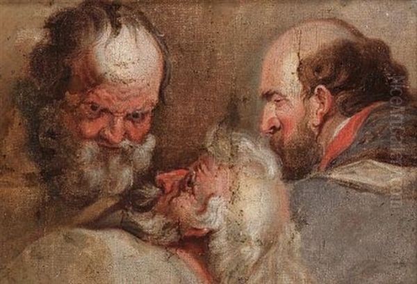 Studies For The Heads Of Three Elderly Bearded Men - view 1