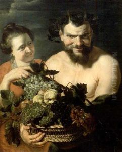 Jeune Femme Et Satyre A La Corbeille De Fruits Jeune Femme Et Satyre A La Corbeille De Fruits