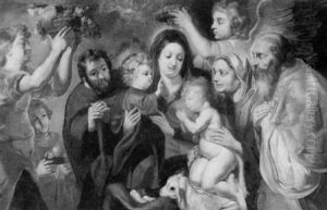 Sacra Famiglia Con San Giovannino by Jacob Jordaens