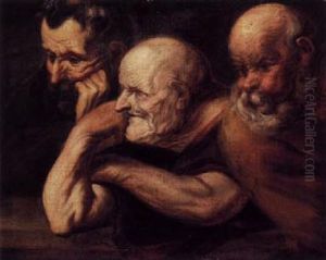 Study Of Three Old Men by Jacob Jordaens