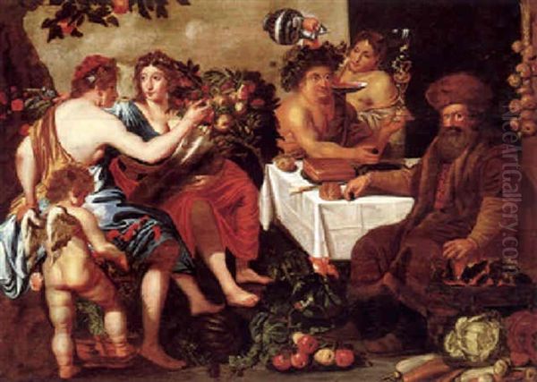 Sine Cerere Et Bacchus Friget Venus, (ohne Essen Und Trinken Gibt Es Keine Liebe), Venus, Amor, Veres Und Bacchus - view 1