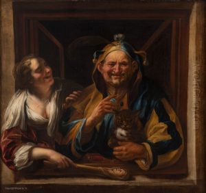 The Woman, The Fool And His Cat by Jacob Jordaens