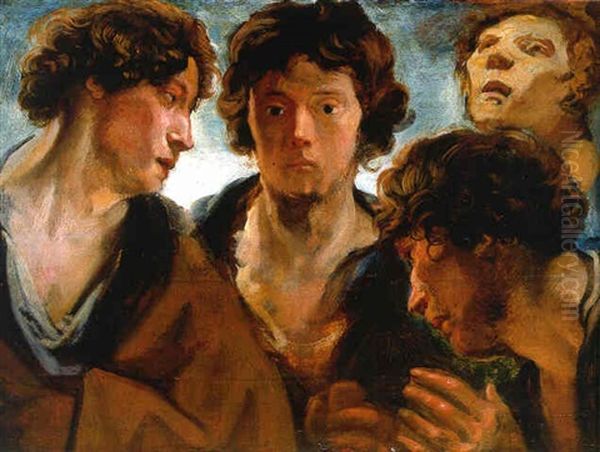 Four Studies Of A Man's Head - view 1